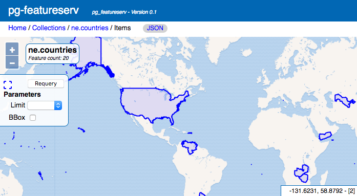 Map view of basic query