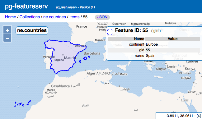 Map view of query for feature by ID