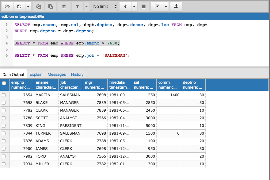 pgadmin 4 run query