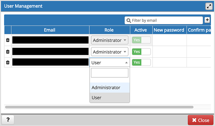 pgAdmin user management window add new user