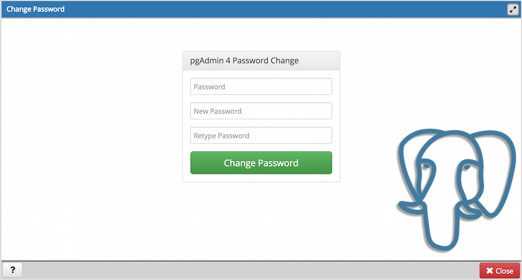 Change current user password dialog