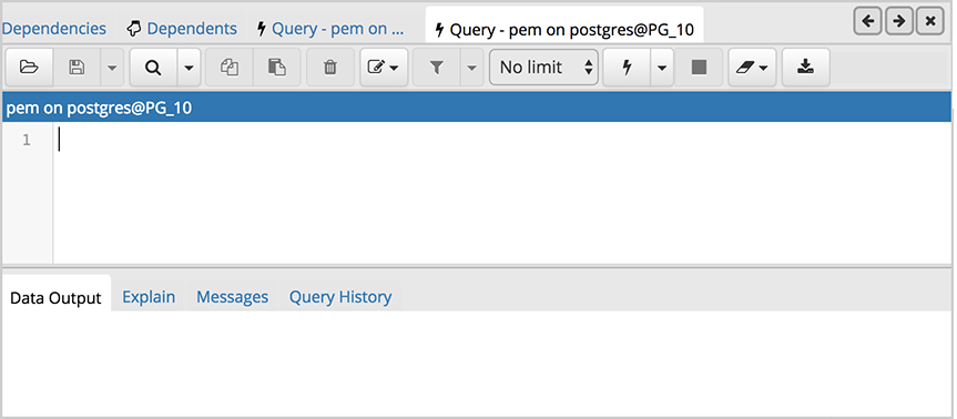 Query tool panel