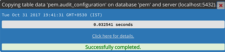 Import Export data completion notification