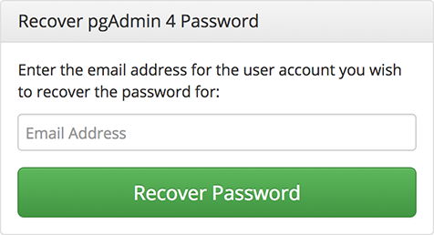 pgAdmin recover login password