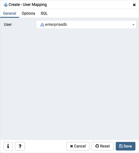 User Mapping dialog general tab