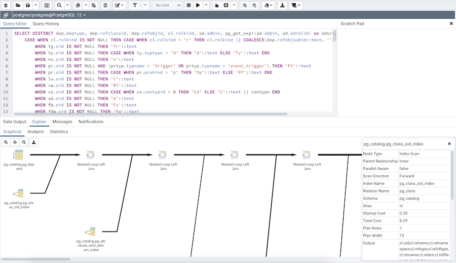 Query tool graphical explain plan