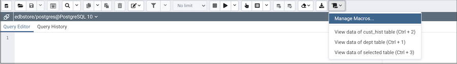 Query Tool Manage macros