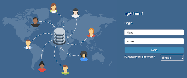 pgAdmin 4 Login Page