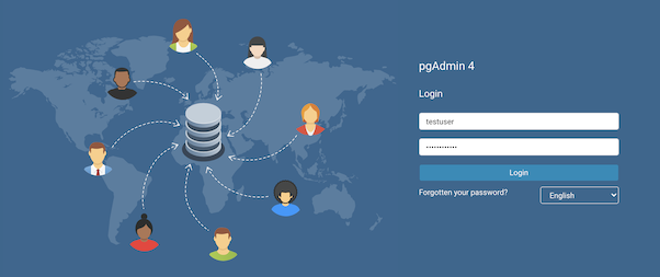 pgAdmin 4 Login Page